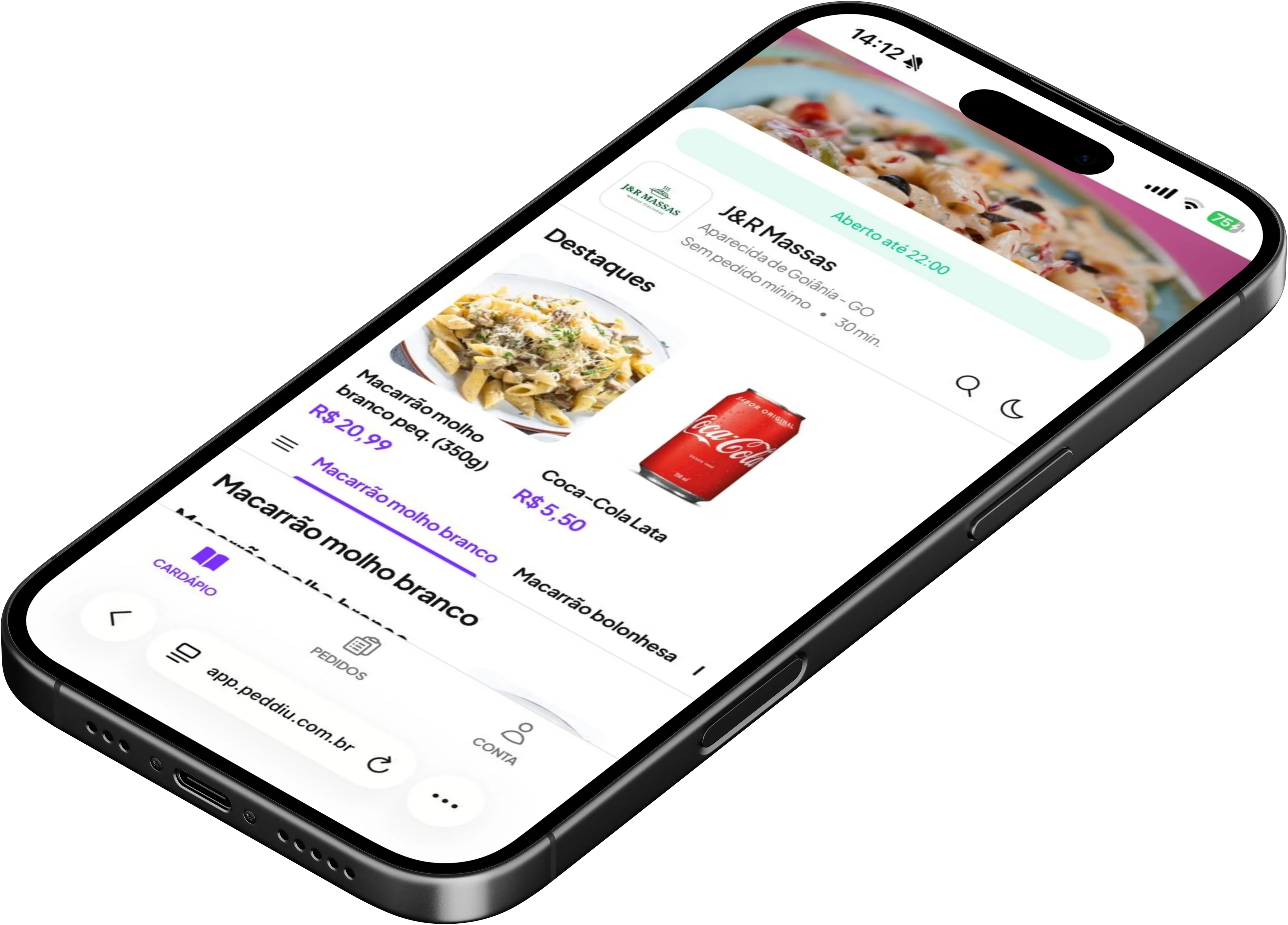Etapa 03: O cliente pede no cardápio digital