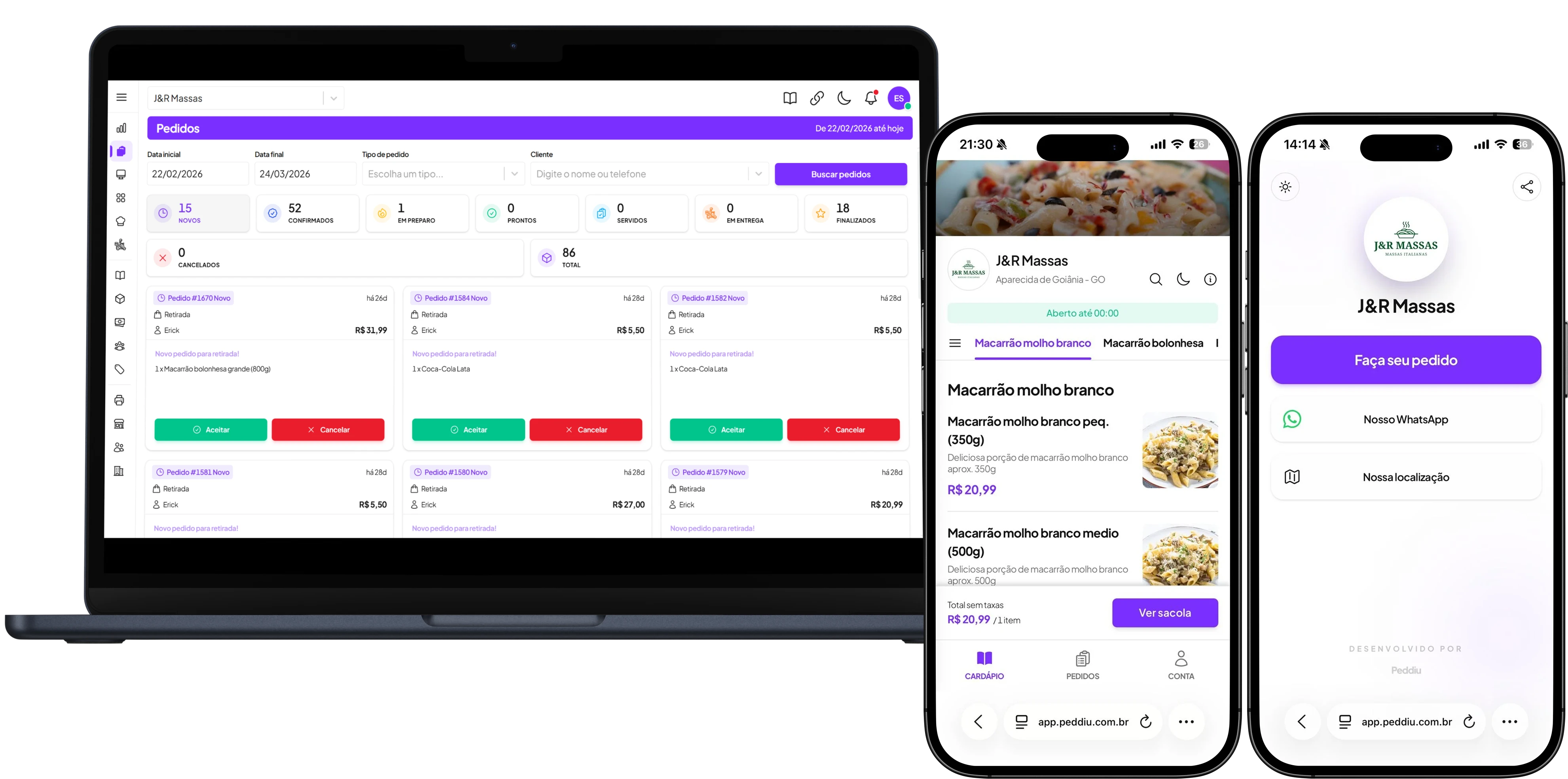 Mockup de todos os produtos do Peddiu